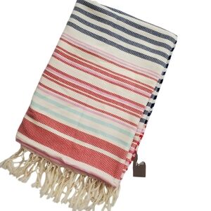 NWT J. Jill Woven Blanket Scarf Wrap Shawl Striped Boho Tasseled SouthWestern